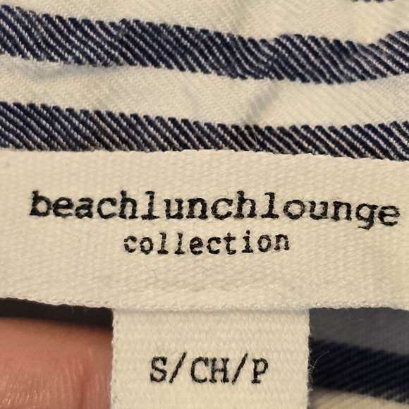 Beachlunchlounge Women's S, Button-up Shirt in blue &white stripe: Casual Preppy - Picture 3 of 5